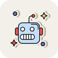 Robot Line Filled White Shadow Icon vector