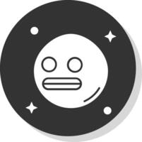 Shocked Glyph Grey Circle Icon vector