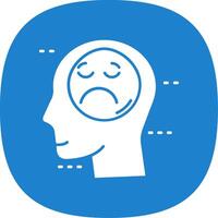 Sadness Glyph Curve Icon vector