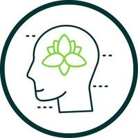 Meditation Line Circle Icon vector