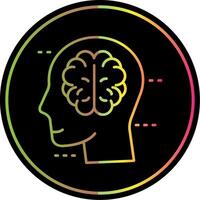 Brain Line Gradient Due Color Icon vector