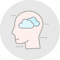 Cloud Line Filled Light Circle Icon vector