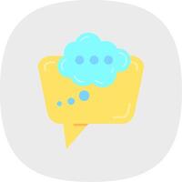 Thinking Flat Curve Icon vector