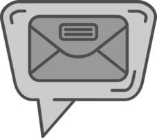 correo línea lleno escala de grises icono vector