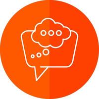 Thinking Line Red Circle Icon vector