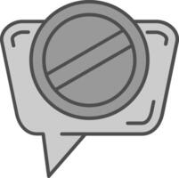 Blocked Line Filled Greyscale Icon vector