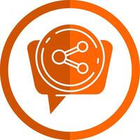 Share Glyph Orange Circle Icon vector