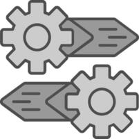 Gear Line Filled Greyscale Icon vector