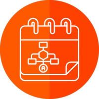 Calender Line Red Circle Icon vector