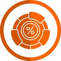 Ratio Glyph Orange Circle Icon vector