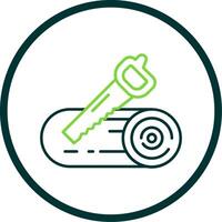 Sawing Line Circle Icon vector