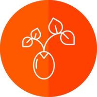 Sprout Line Red Circle Icon vector