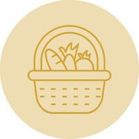 Basket Line Yellow Circle Icon vector