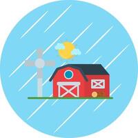 Barn Flat Blue Circle Icon vector