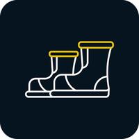 Boots Line Yellow White Icon vector