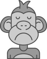 Sad Line Filled Greyscale Icon vector