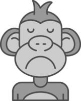 Sad Line Filled Greyscale Icon vector