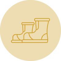 Boots Line Yellow Circle Icon vector