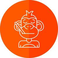 Sick Line Red Circle Icon vector