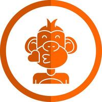 Kiss Glyph Orange Circle Icon vector