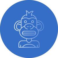 Shocked Gradient Line Circle Icon vector