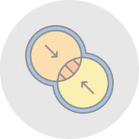 Combine Line Filled Light Circle Icon vector