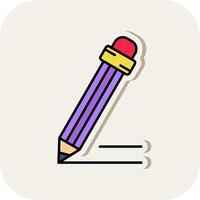 Pencil Line Filled White Shadow Icon vector