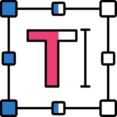 Text Filled Half Cut Icon