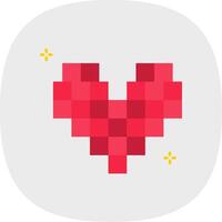 Pixels Flat Curve Icon vector