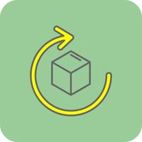 Rotate Filled Yellow Icon vector