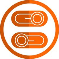 Switch Glyph Orange Circle Icon vector