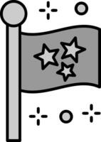 Flag Line Filled Greyscale Icon vector