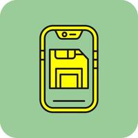 Save Filled Yellow Icon vector