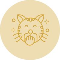 Blush Line Yellow Circle Icon vector