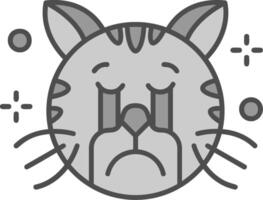 Cry Line Filled Greyscale Icon vector