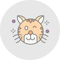 Wink Line Filled Light Circle Icon vector