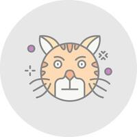 Embarrassed Line Filled Light Circle Icon vector