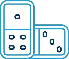 Domino Line Blue Two Color Icon vector