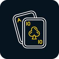 Poker Line Yellow White Icon vector