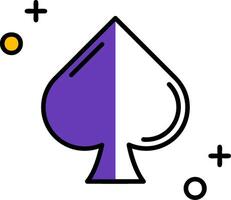 Spades Filled Half Cut Icon vector