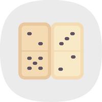 Domino Flat Curve Icon vector