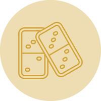 Domino Line Yellow Circle Icon vector