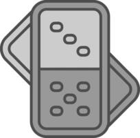 Domino Line Filled Greyscale Icon vector