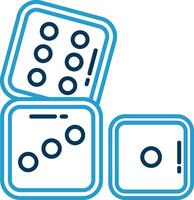 Dices Line Blue Two Color Icon vector