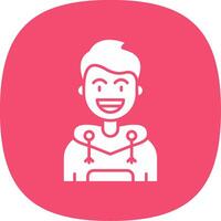 Smile Glyph Curve Icon vector