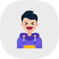 Laugh Flat Curve Icon vector