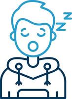 dormir línea azul dos color icono vector