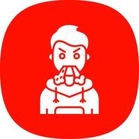 Angry Glyph Curve Icon vector