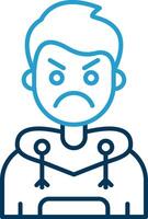 Angry Line Blue Two Color Icon vector