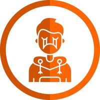 Cry Glyph Orange Circle Icon vector